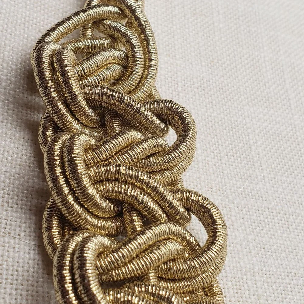 Samuel Edelman circus woven gold‎ tone soft choker necklace - Picture 2 of 10